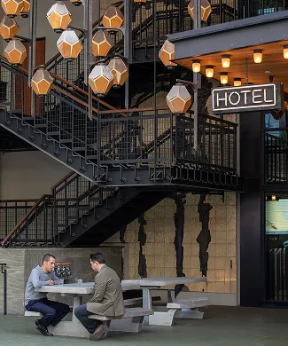 Modern hotel at Fort Greene neighborhood near Eighty Nine DeKalb luxury apartment.